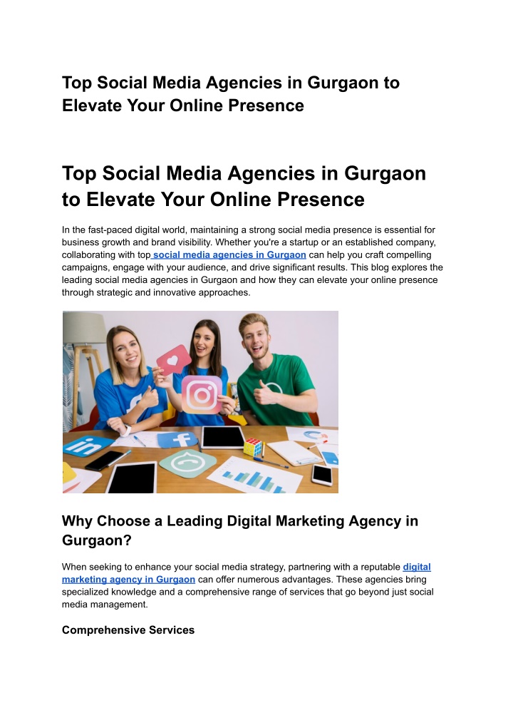 top social media agencies in gurgaon to elevate