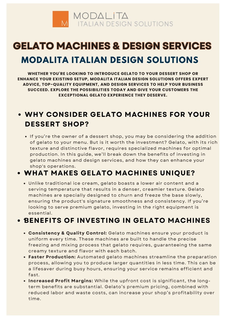 gelato machines design services gelato machines