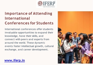 Why Every Student Should Attend International Conferences