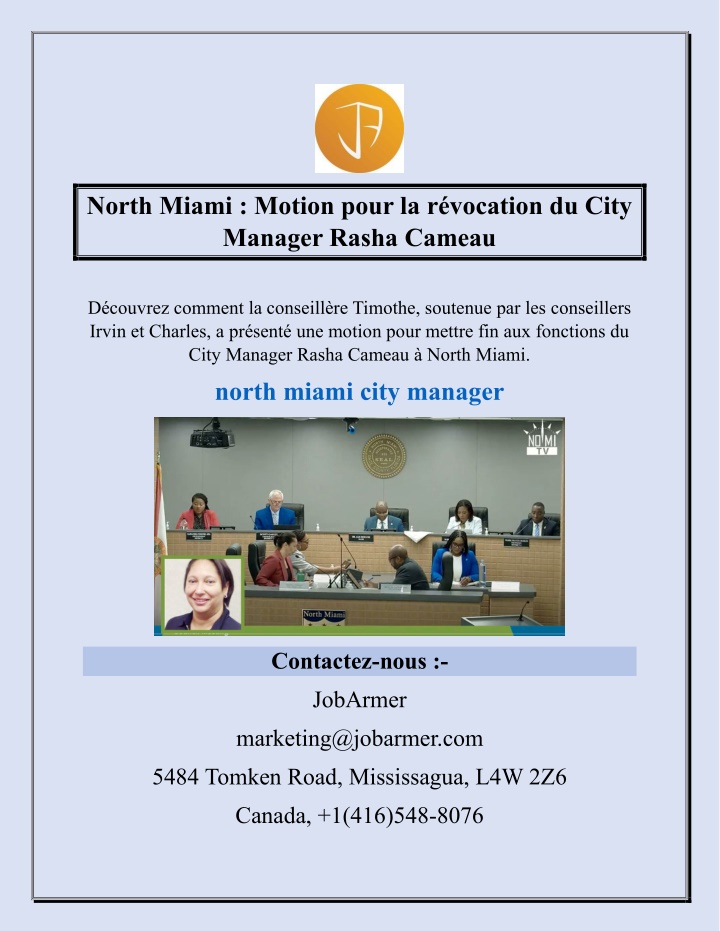 north miami motion pour la r vocation du city