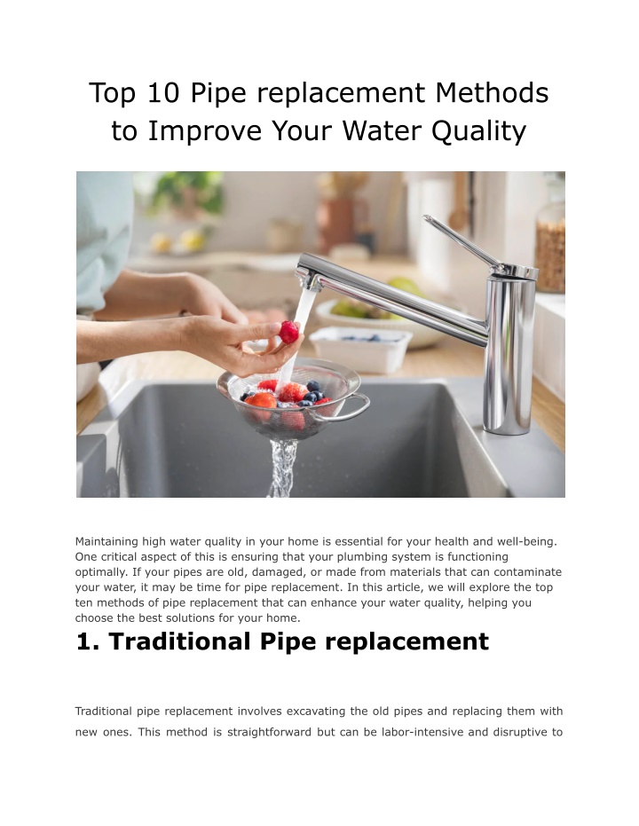 top 10 pipe replacement methods to improve your