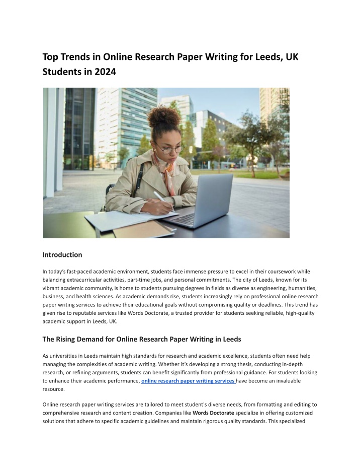 top trends in online research paper writing