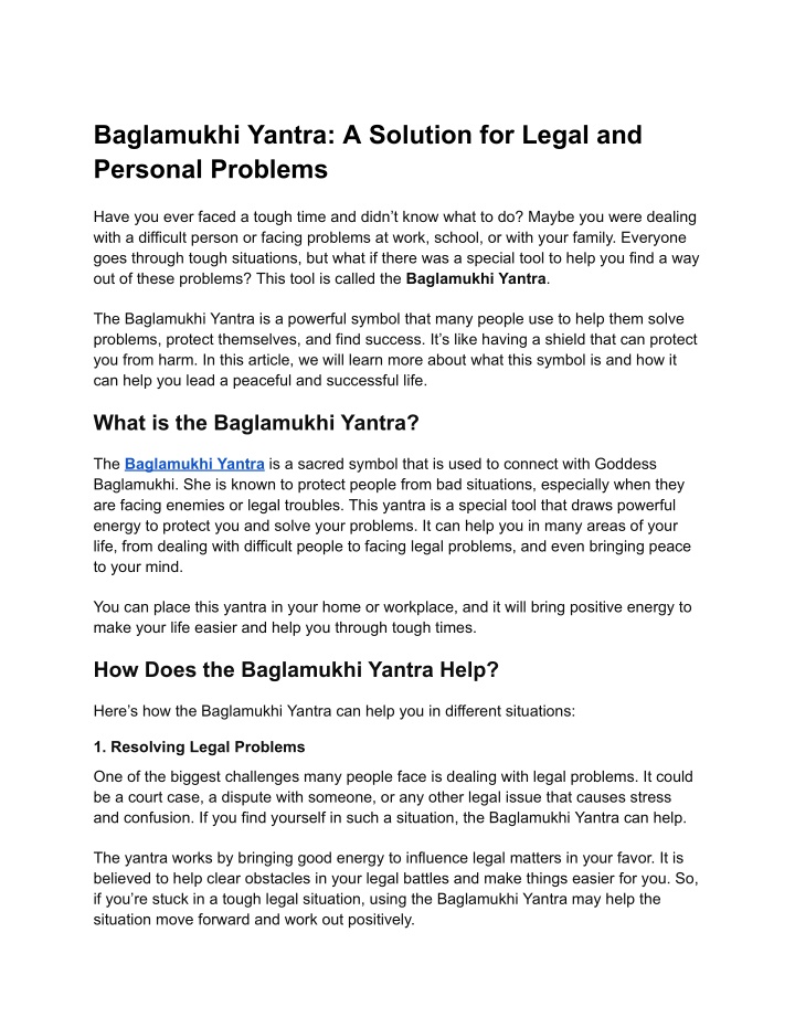 baglamukhi yantra a solution for legal