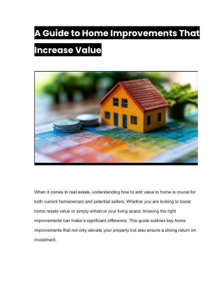 A Guide to Home Improvements That Increase Value from Estate Agents Royal Wharf