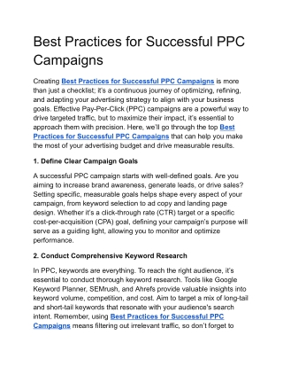 best practices for successful ppc campaigns