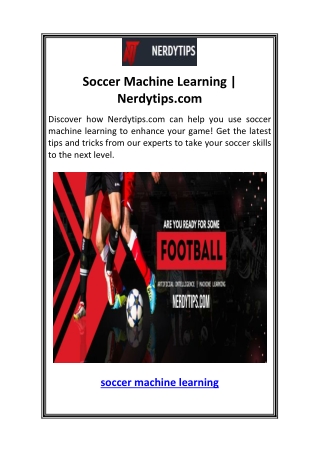 Soccer Machine Learning  Nerdytips.com