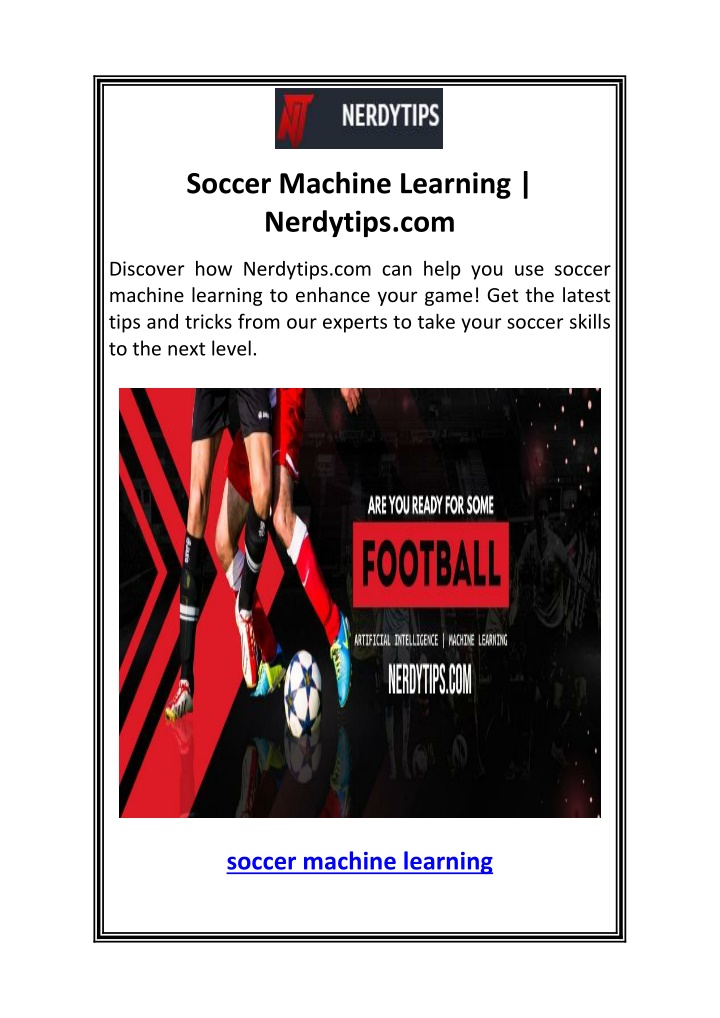 soccer machine learning nerdytips com