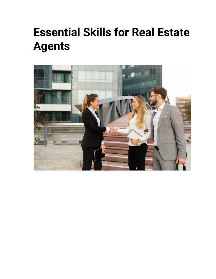 essential skills for real estate agents