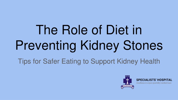 the role of diet in preventing kidney stones