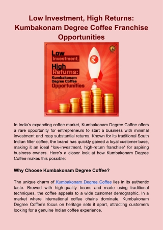 Low Investment, High Returns_ Kumbakonam Degree Coffee Franchise Opportunities