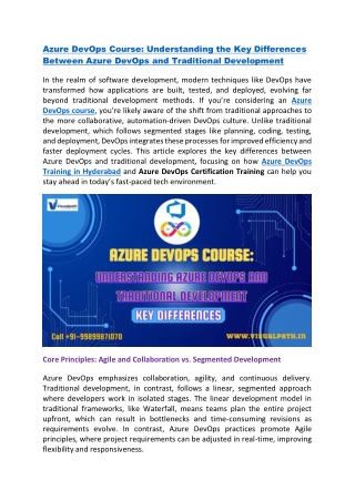 Azure DevOps Certification Training | Azure DevOps Training in Hyderabad
