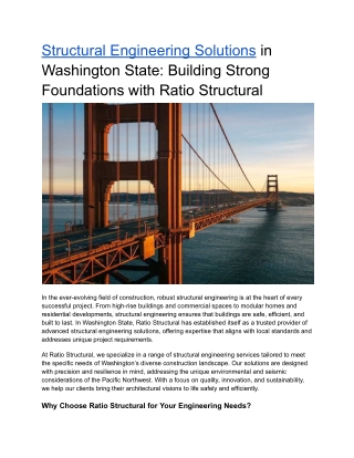 structural engineering solutions in washington