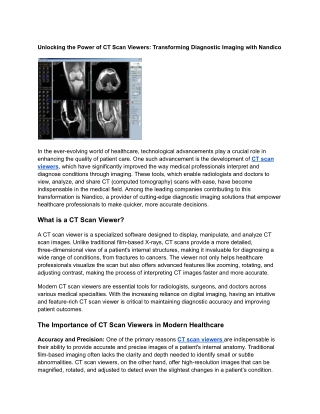 unlocking the power of ct scan viewers