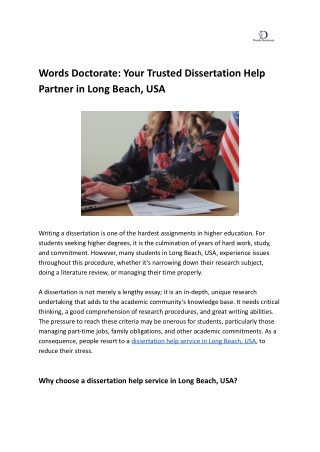 Words Doctorate_ Your Trusted Dissertation Help Partner in Long Beach, USA