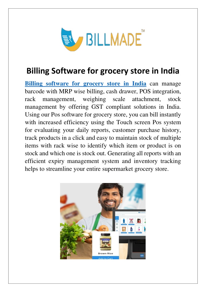 billing software for grocery store in india