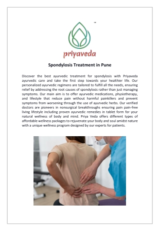 Spondylosis Treatment in Pune