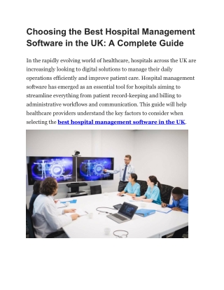 choosing the best hospital management software