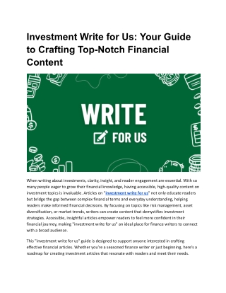 Investment Write for Us_ Your Guide to Crafting Top-Notch Financial Content