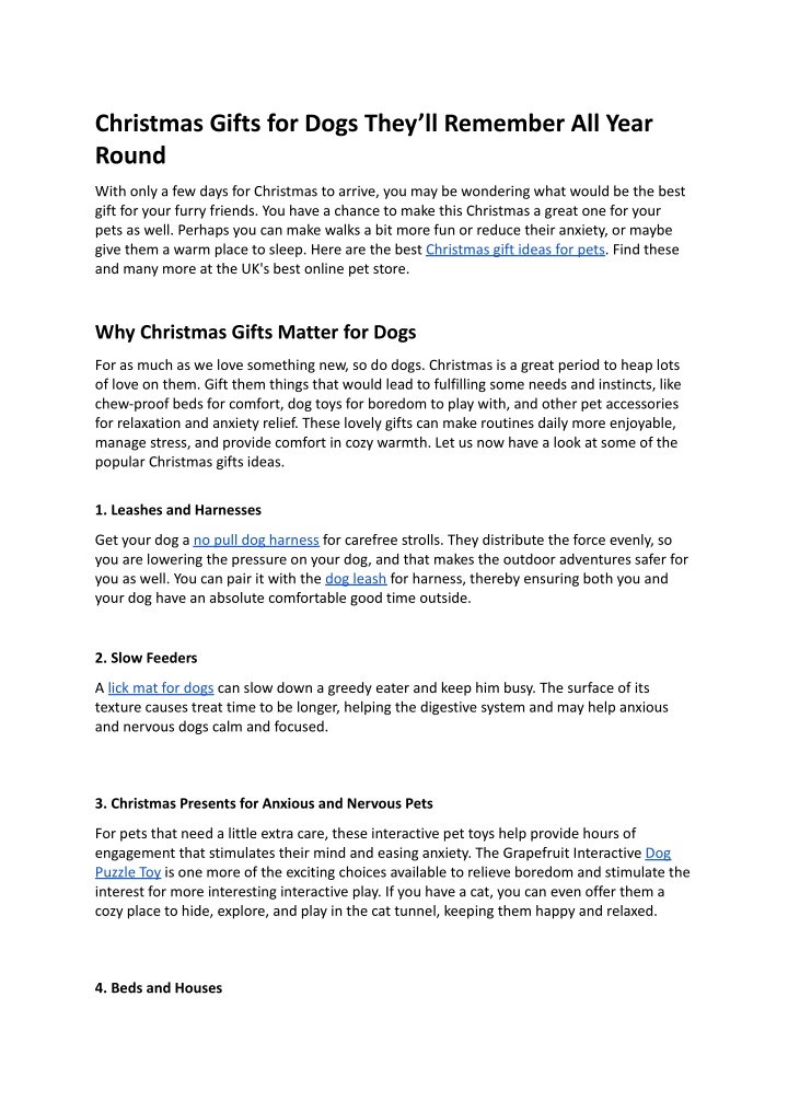 christmas gifts for dogs they ll remember