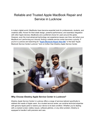 reliable and trusted apple macbook repair