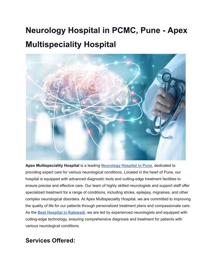 neurology hospital in pcmc pune apex