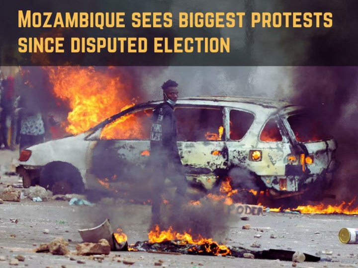 mozambique sees biggest protests since disputed election