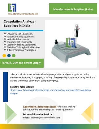 Coagulation Analyzer Suppliers in India