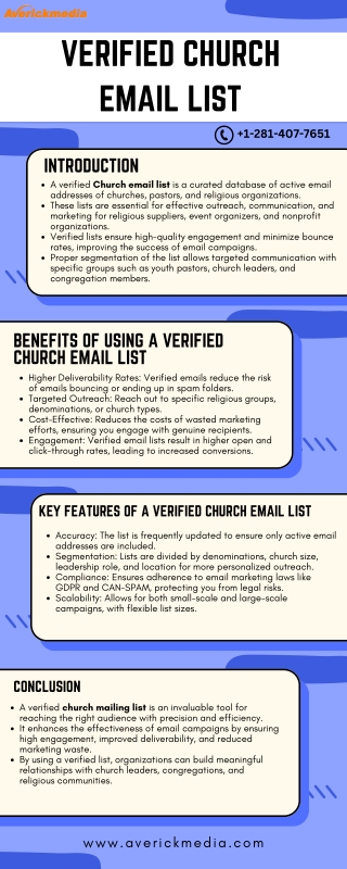 Verified Church Email List by Averickmedia