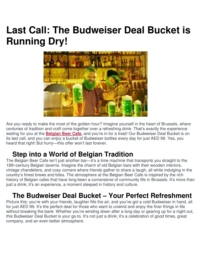 last call the budweiser deal bucket is running dry