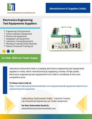 Electronics Engineering Test Equipments Suppliers