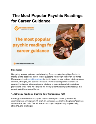 _The Most Popular Psychic Readings for Career Guidance
