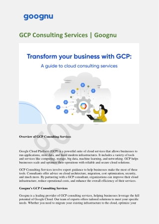 gcp consulting services goognu