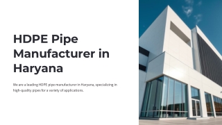 hdpe pipe manufacturer in haryana