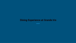 Dining Experience at Grande Iris
