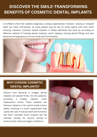 Discover the Smile-Transforming Benefits of Cosmetic Dental Implants