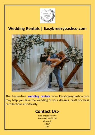 Wedding Rentals  Easybreezybashco.com