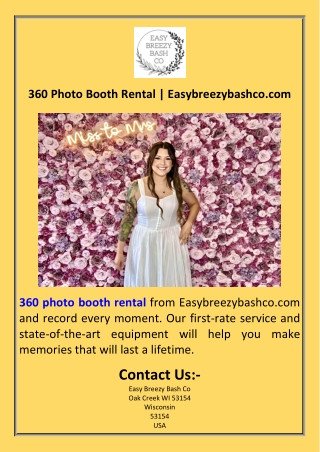 360 Photo Booth Rental  Easybreezybashco.com