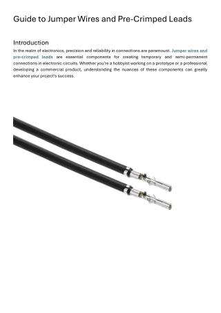 Guide to Jumper Wires and Pre-Crimped Leads