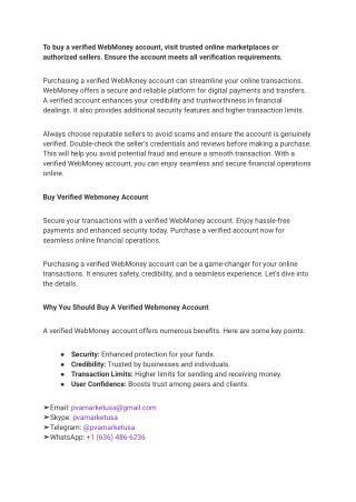 30 Best Sites To Buy Verified WebMoney Accounts In 2024