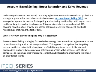 Account-Based Selling - Boost Retention and Drive Revenue