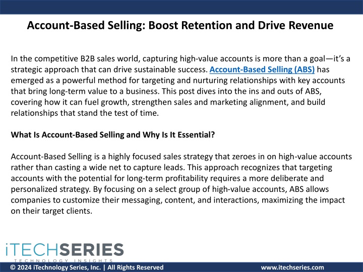 account based selling boost retention and drive