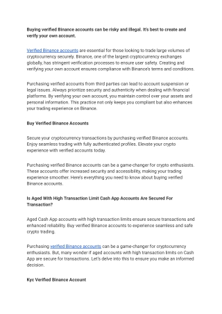 Buy verified Binance accounts