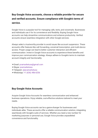 Buy Google Voice accounts