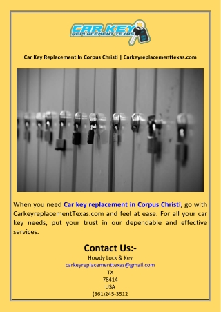 Car Key Replacement In Corpus Christi  Carkeyreplacementtexas.com