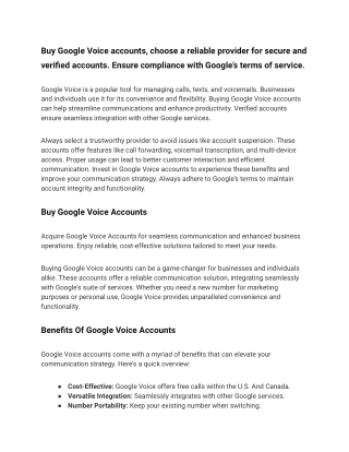 buy google voice accounts choose a reliable