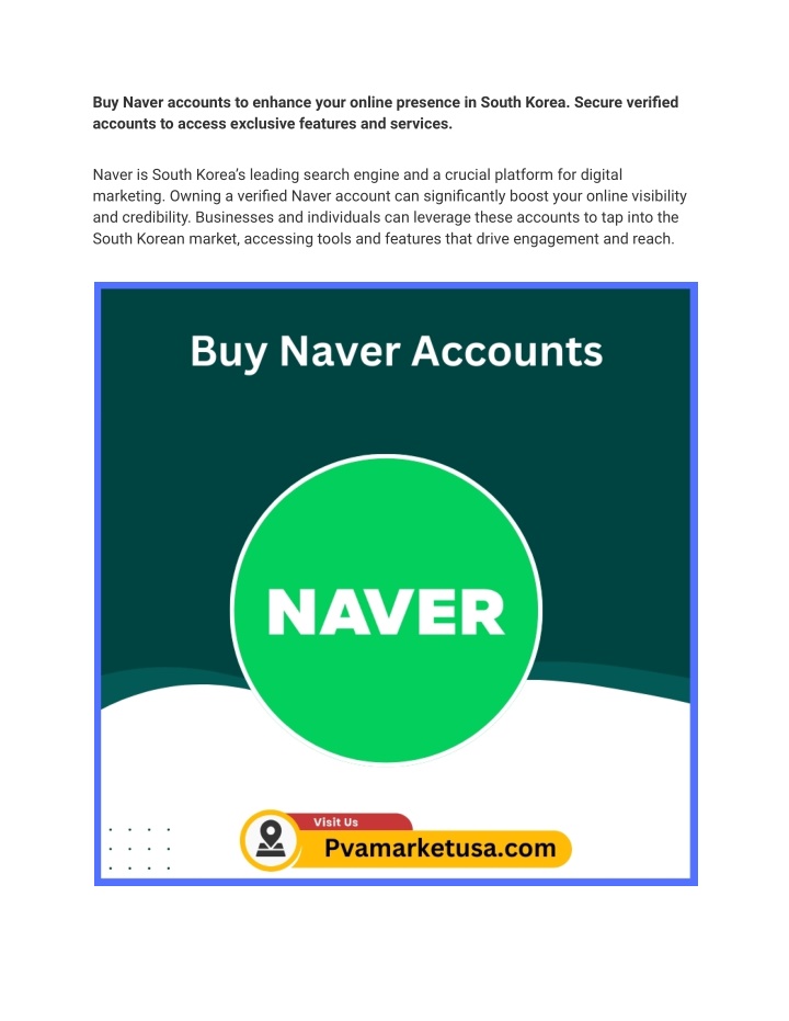 buy naver accounts to enhance your online