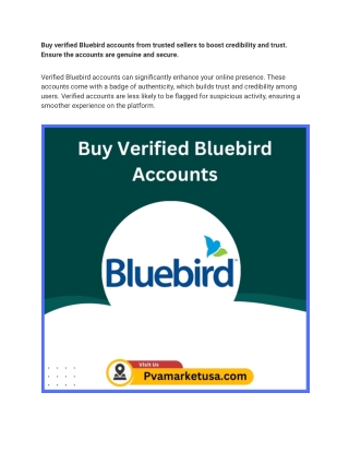 Buy verified Bluebird accounts