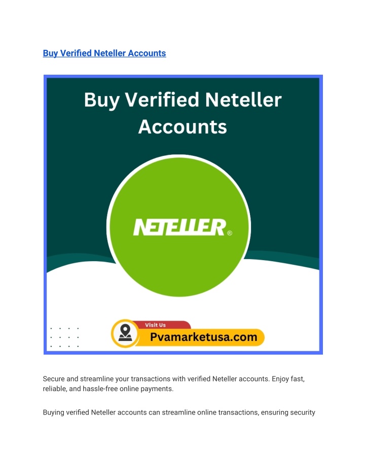 buy verified neteller accounts