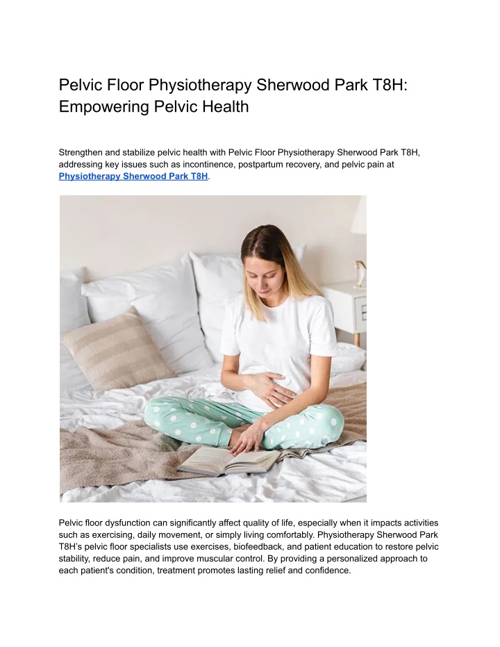 pelvic floor physiotherapy sherwood park