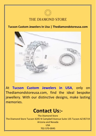 Tucson Custom Jewelers In Usa  Thediamondstoreusa.com